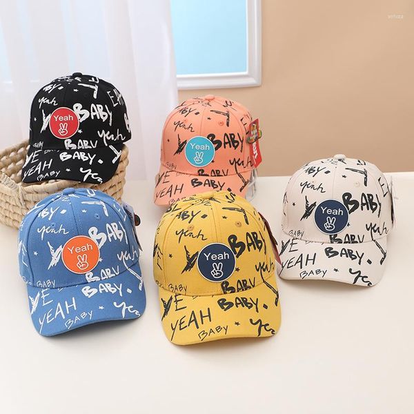 Berretti da baseball 4-9 anni Bambini Graffiti Berretto da baseball Cappello Personalità per bambini Street Dance Snapback Ragazzo e ragazza Moda con visiera