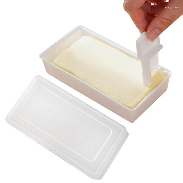 Bottiglie di stoccaggio Burriera con coperchio Scatola per formaggio a prova di polvere Contenitore per perdite Taglierina per custode in plastica Forniture da cucina