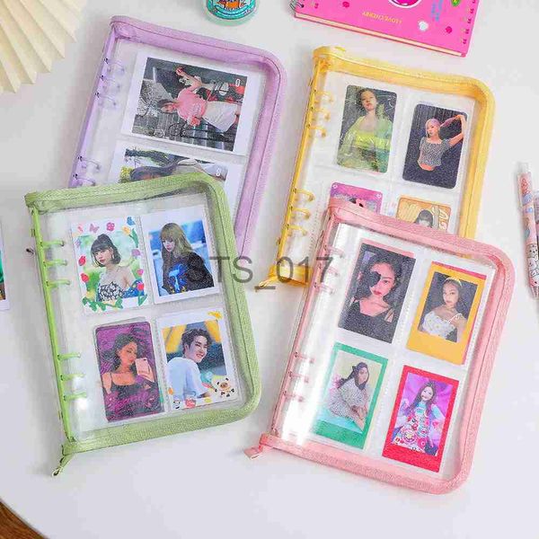 Quaderni Note A5/A6 Zipper Glitter Bright Summer Binder Notebook DIY Photocard Collect Book Cartoline Organizer Book School Stationery x0715