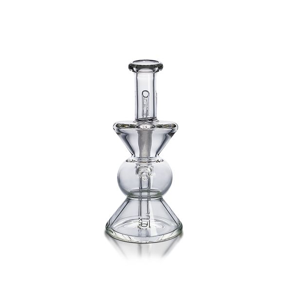 Waxmaid 5.12 inç Gurd Mini Clear Beher Cam Bongs Su Boru Harnaklar 4 Yuvalar- Dırıltı Sabit 14mm Eklem Dab Teçhizatlar Petrol Teçhizatları ABD Depo Perakende Sipariş Ücretsiz Kargo