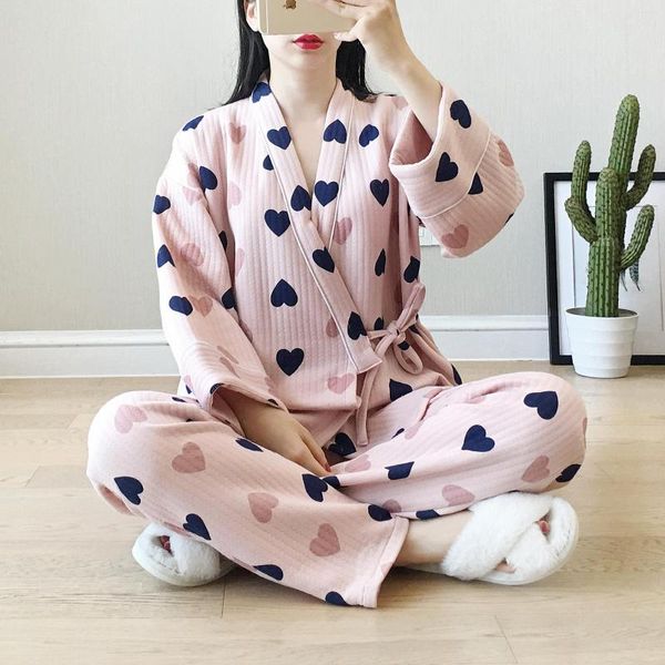 Indumenti da notte da donna Costumi sexy Donna Cosplay Ragazza Homewear Pullover Set di alta qualità Yukata Kimono Abbigliamento Lingerie Warm Floral