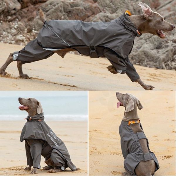 Roupa de cachorro impermeável capa de chuva macacão para cães médios grandes casaco de chuva ao ar livre roupas para animais de estimação cachorro doberman labrador husky jaqueta 230717