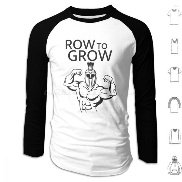 Felpe con cappuccio da uomo Row To Grow Felpa con cappuccio Cotone manica lunga Divertente canottaggio Canoa Kayak Team Rower Boat Water