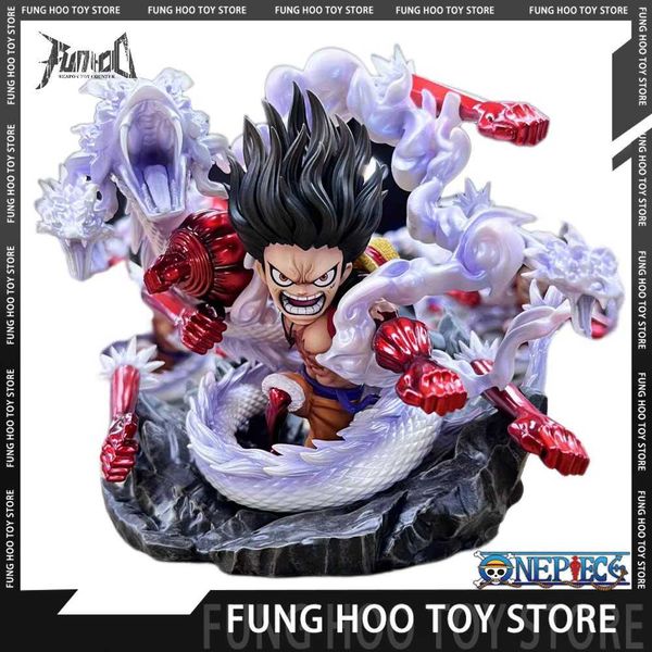 Anime Manga 15cm One Piece Luffy Anime Figure Gear 4 Snake Man Luffy Figuras de Ação Pvc Estátua Modelo Boneca Colecionável Decoração Brinquedos L230717