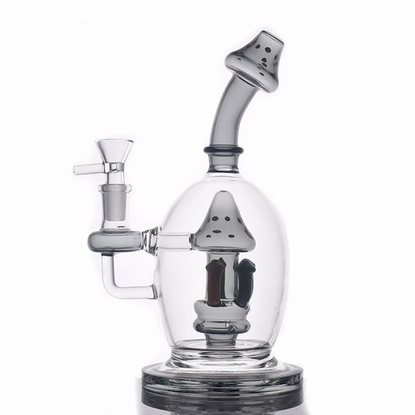 Großhandel Wasserpfeifen Glas Bong Recycler Wasserbongs Pilz Perc mit Schüssel Mini Glas Wasserpfeife Tabakpfeifen