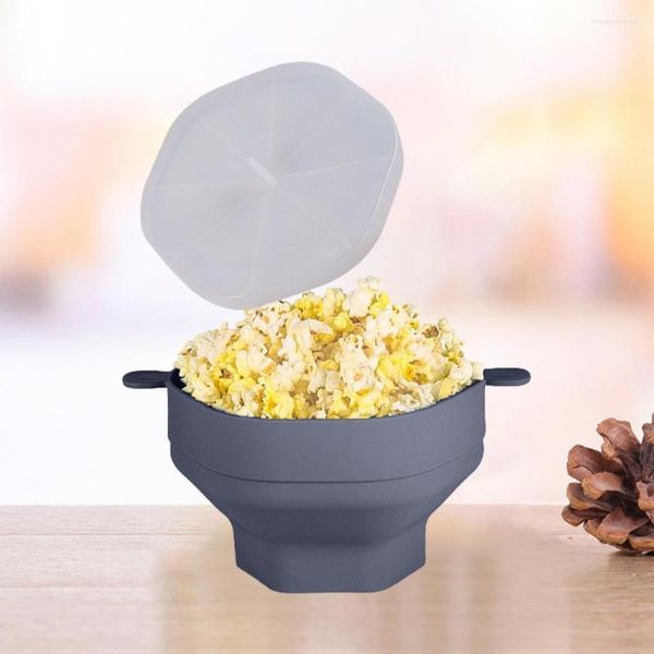 Ciotole 1 Set Durevole Ciotola Per Popcorn Creatore Di Lunga Durata Secchio In Silicone Di Grande Capacità Con Coperchio Negozio