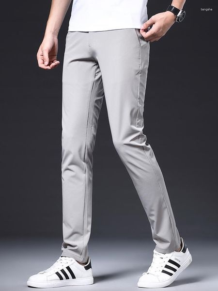 Pantaloni da uomo 2023 Primavera Estate Casual Business Stretch Chino slim fit Moda coreana Pantaloni classici da uomo lunghi