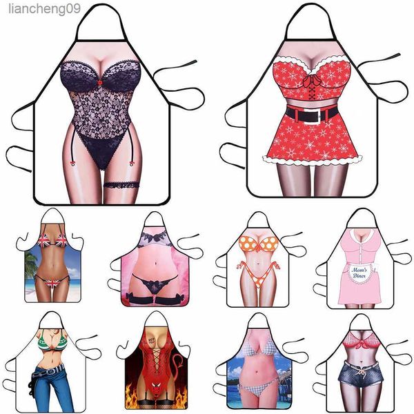 Schürze für Erwachsene, lustige Neuheit, Baumwolle, Mann, Schürzen, Abendessen, Party, Kochschürze, Damen, sexy Küche, Pinafore, L230620