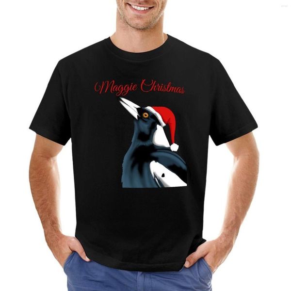 Herren-Poloshirts Maggie Christmas' Magpie Christmas Art T-Shirt Kurzarm-T-Shirts Animal Print Shirt für Jungen T-Shirt T-Shirt Herren