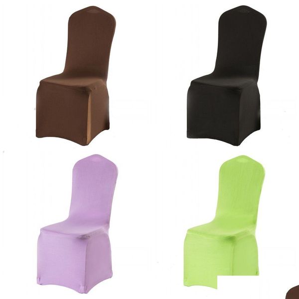 Capas para cadeiras Cores sólidas Casamento Ers Confortável Estilo simples Força Elástica Assento Er El Decorações Suprimentos Mti Color 6 4Gx C Rw Dr Dhlzg