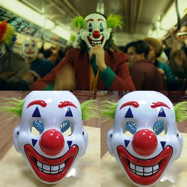 Máscaras de festa Joker Mask Joaquin Phoenix Arthur Fleck PVC Halloween Cosplay Prop Movie 230717