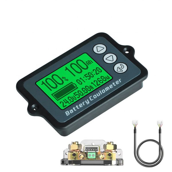 TK15 120V100A Universal LCD Car Lithium Lithium Monitor de Bateria de Carga Descarga Tensão de Carga Indicador de Capacidade Medidor Testador Coulombmeter