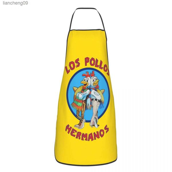 Benutzerdefinierte Lätzchen Breaking Bad LOS POLLOS Hermanos Schürze für Männer Frauen Unisex Erwachsene Koch Küche Kochen Tablier Küche Backen L230620