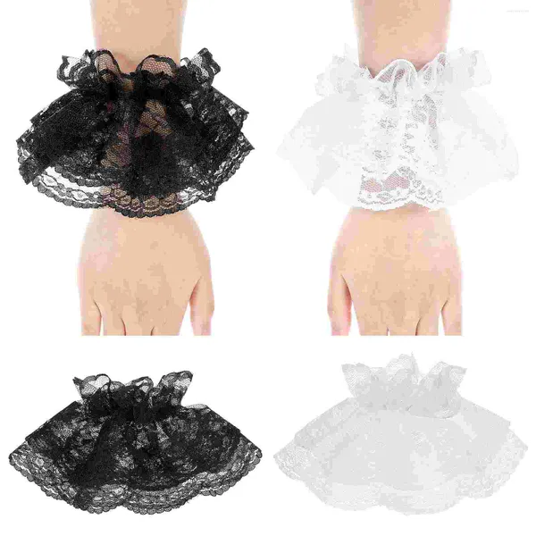 Charme Pulseiras Anel de Casamento Lolita Mão Mangas Estilo Luvas de Pulso Camisa de Renda Senhoras Noiva Punhos Curtos