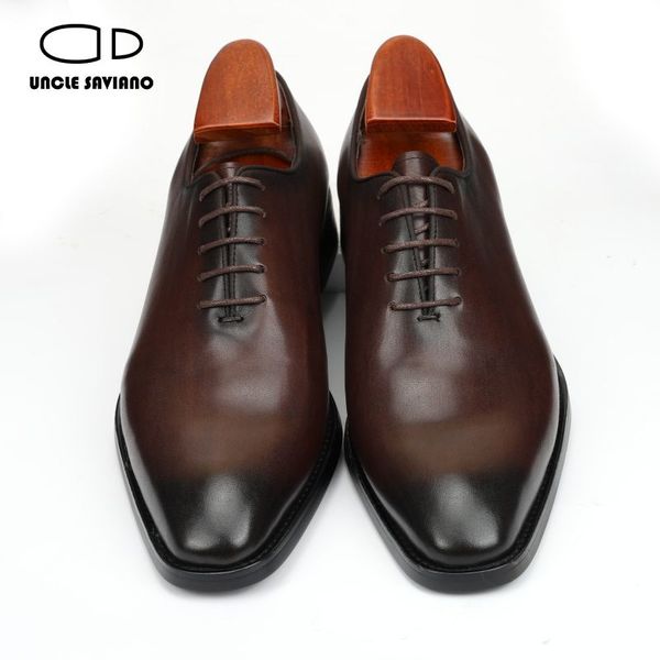 Oxford Dress Saviano Zio Classic Business Wedding Best Man Shoe Shoe Shoe Formal Genuine Leather Office Scarpe per uomini 7632 s