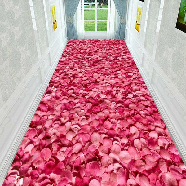 Teppiche Neue 3D Europäischen Stil Große Floral Rutschfeste Korridor Teppich Hause Schlafzimmer Wohnzimmer Küche Boden Matte Teppich Alfombra R230717