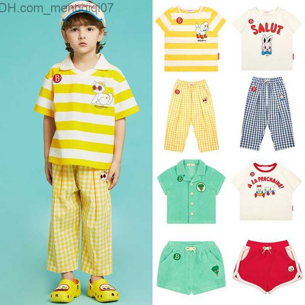 Наборы одежды 2023 Новые летние летние детский набор Bebe de Pino Boys and Girls Casual Forts Shorts Детский солидный поло в топ Z230717