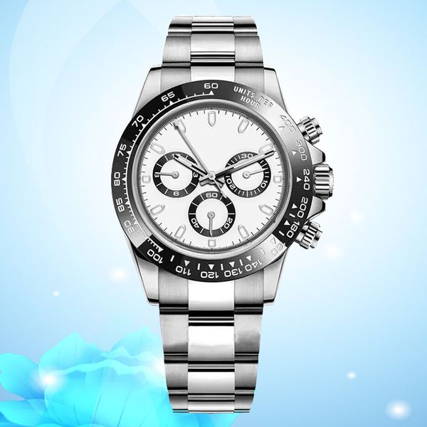 Relógios masculinos aaa safira mecânica automática 7750 4130 datona 40mm pulseira de aço inoxidável 904 mont luminoso Movimento perpétuo esportes resistência relógio masculino de luxo
