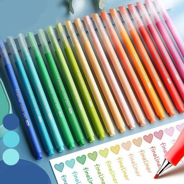 10 pçs Conjunto de canetas de gel multicoloridas Ponta macia Morandi Colors Marcador de tinta de secagem rápida Marcador de desenho Pincel de pintura
