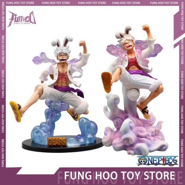 Anime manga 24cm Tek Parça Figürler Maymun D. Luffy Anime Şekil Beyaz Tavşan Kapağı Heykeli Heykelcik PVC Model Bebek Koleksiyon Dekorasyon Oyuncakları L230717