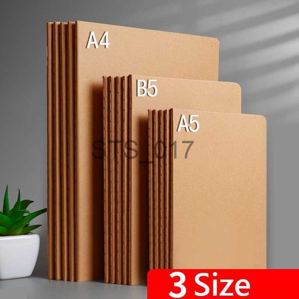 Блокноты Примечания A4/A5/B5 Notepbook Студенческая рабочая книга Kraft Paper Блокнот внутренняя страница пустая горизонтальная сетка.