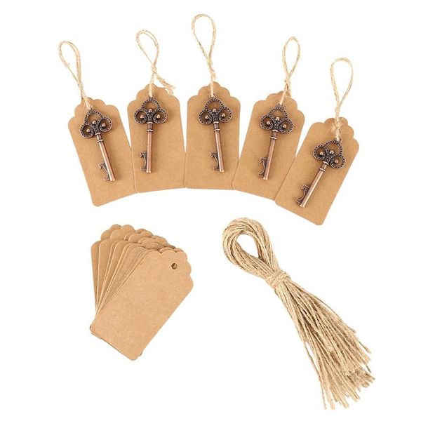 50pcs Souvenir di nozze Scheletro Apribottiglie Etichette vintage Bomboniere e regali per la decorazione del partito degli ospiti Bomboniere box276e