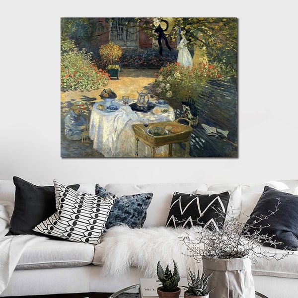 Berühmte Gemälde von Claude Monet „The Luncheon Ii“, impressionistische Landschaft, handgemaltes Ölgemälde, Heimdekoration