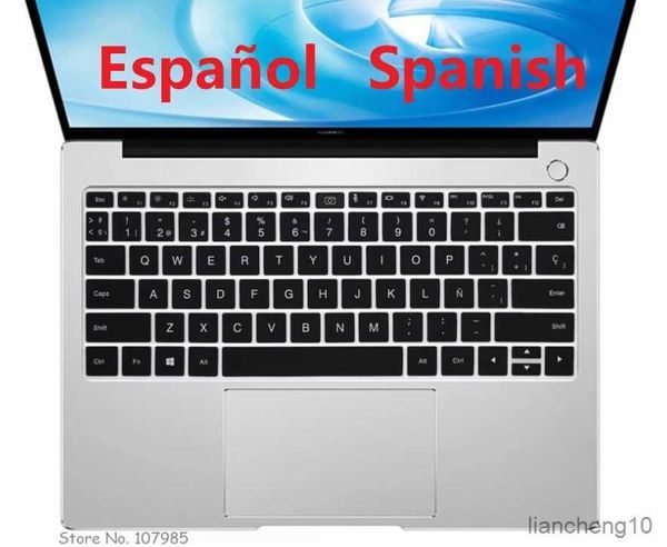 Teclado cobre teclado russo//espanhol capa protetora de pele para huawei 16 pro/16 d16 16.1