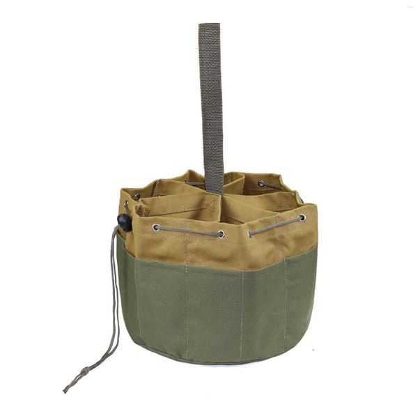 Borse portaoggetti Kit tamburo portatile in tela con coulisse Borsa per attrezzi da giardino Borsa per attrezzi Home Organizer