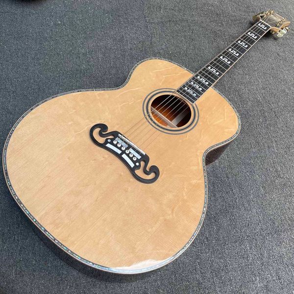 Custom 5A твердая кокоболовая деревянная боковая боковая гитара 43 дюйма J200F