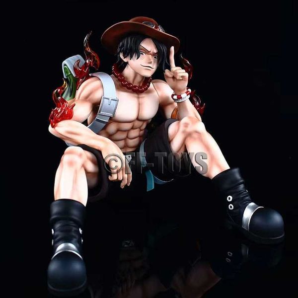 Anime Manga Anime One Piece Portgas D Ace Figure Ace Action Figures 15CM PVC Statue Collection Modello Giocattoli per bambini regali L230717