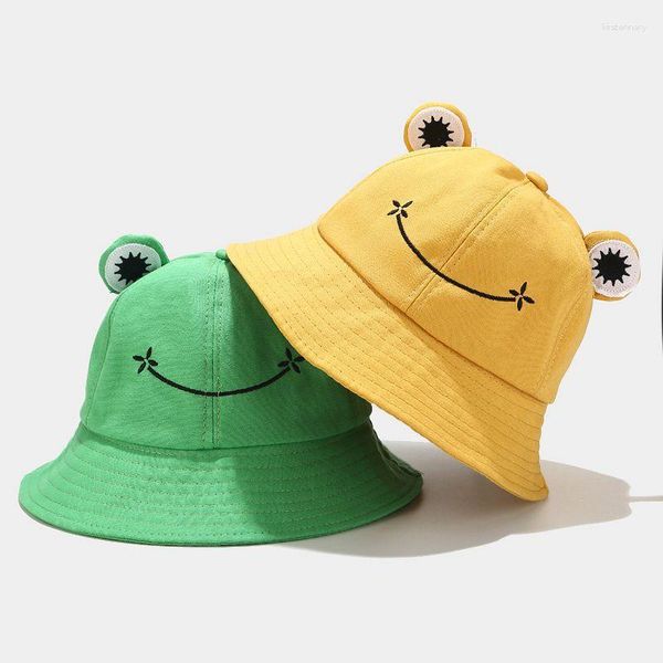 Boinas Frog Bucket Hat Para Mulheres Verão Outono Planície Feminino Panamá Caminhadas Ao Ar Livre Praia Pesca Boné Protetor Solar Mulher Chapéu de Sol Bob