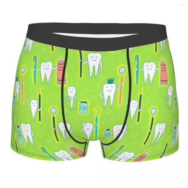 Cuecas masculinas cueca boxer shorts calcinha higienista dental ferramentas do ofício dentes cintura média roupa íntima masculina novidade plus size
