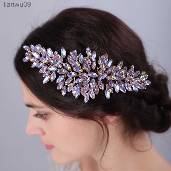 Lüks Rhinestone Gelin Başlığı Kadınlar Head Band Fasahion Vintage El Yapımı Düğün Saç Aksesuarları Nedime Headdress L230704