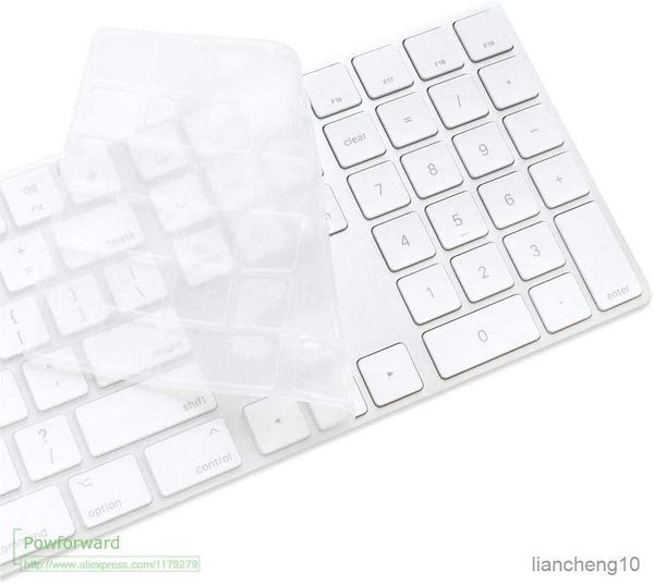 Capas de teclado para teclado com fio iMac A1243 A1843 MB110LL/B com teclado numérico Versão dos EUA capa de teclado protetor de pele R230717