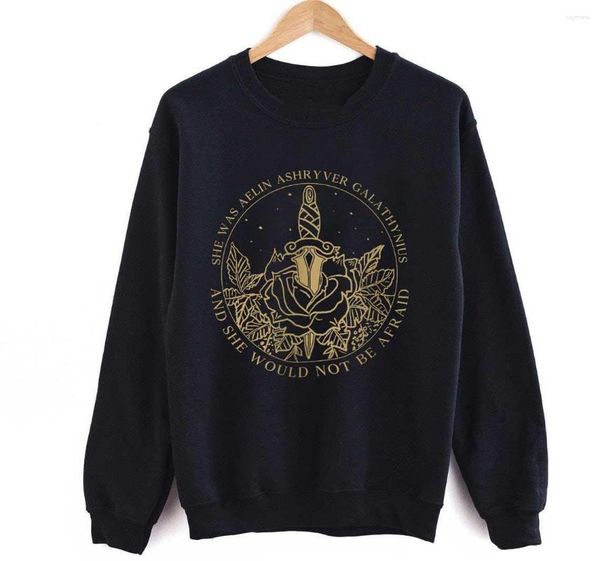 Damen Hoodies She Was Aelin Ashryver Galathynius Sweatshirt Retro Frauen Langarm Grafik Buchliebhaber Pullover Streetwear