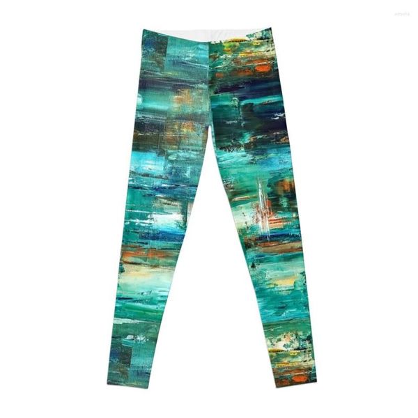 Pantaloni attivi Labirinto subconscio - Arte moderna astratta originale in acrilico di Beatrix Leggings Leggins per set sportivo da donna