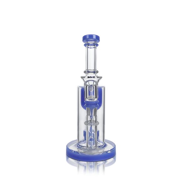 Waxmaid 7.48 pollici Klein Recycler trasparente viola tubo dell'acqua piattaforma petrolifera narghilè vetro borosilicato Tornado Dab Rig bong in vetro ciotola di cera magazzino USA ordine al dettaglio spedizione gratuita