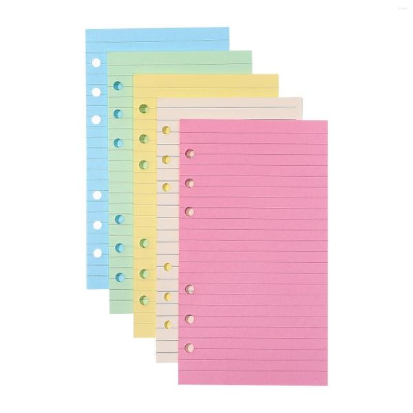 Papel de embrulho para presente Material de escritório Inserções para cadernos coloridos Folhas soltas Forrado Diário Divisor de cadernos Recargas de 6 furos