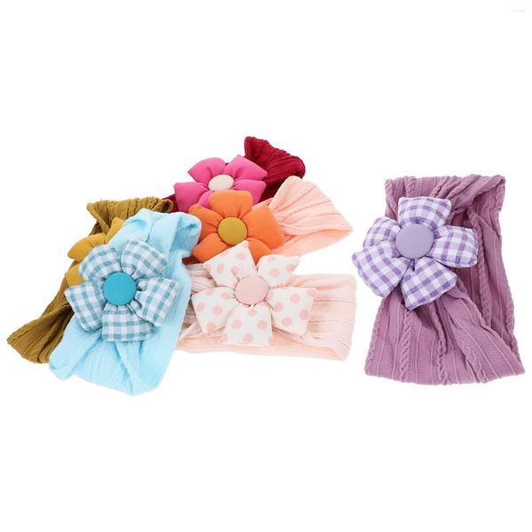 Bandanas Faixas de cabeça com flores para bebês Faixas de cabelo elásticas para bebês nascidos
