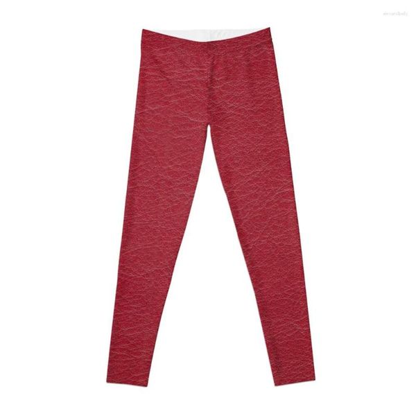 Active Pants Red Leather By CallisC Leggings Fitness Abbigliamento da palestra per donna