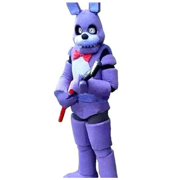 2023 Фабричная распродажа, горячая распродажа Five Nights at Freddy FNAF Toy Creepy Purple Bunny, костюм талисмана, костюм на Хэллоуин, Рождество, день рождения, платье лучшего качества