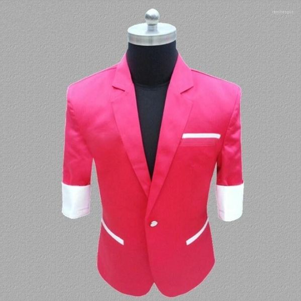 Ternos masculinos de marca verão manga curta terno casaco coreano multicolor tendência trajes de palco masculino masculino personalizado moda jaquetas