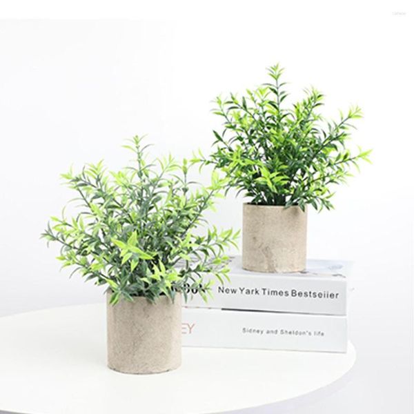 Dekorative Blumen Eintopfen Nordic Mini Realistische Topfpflanzen Grünpflanze Kleine Simulation Bonsai Tischregal Innendekoration Typ 1