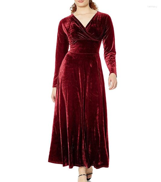 Vestidos plus size vestido maxi para mulheres oversized concerto dama de honra festa à noite baile abayas muçulmano veludo robe outono 2023