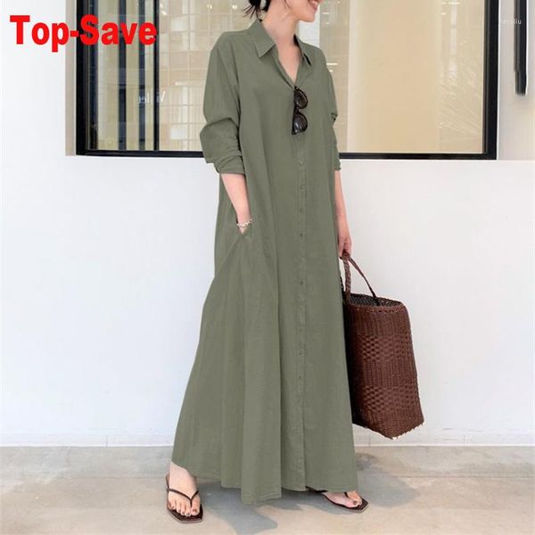 Casual Kleider Straße Tragen Frauen Muslimischen Frühling 2023 Herbst Langarm Einfache Lose Japanische Koreanische Hemd Bodycon Vestido