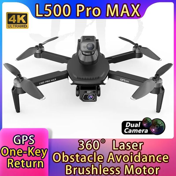 Migliora la tua esperienza di volo con il drone L500 Pro MAX 4K doppia fotocamera GPS ritorno con un tasto laser per evitare ostacoli RC quadricottero