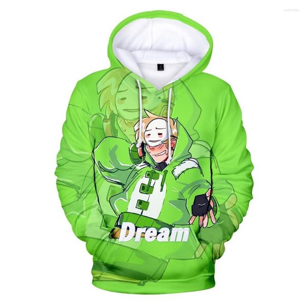 Felpe con cappuccio da uomo 3D Stampato Dreamwastaken Hip Hop Felpa con cappuccio Felpa Uomo Donna Streetwear Moda Autunno Casual Ragazzi Ragazze Pullover verdi