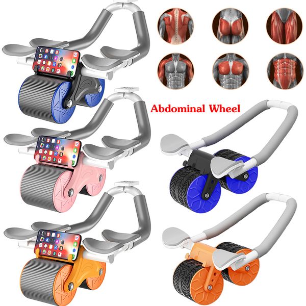 Sit Up Bancos Abdominal Muscle Wheel Bodybuilding Roller Antiskid Automatic Rebound Silent Abdominal Wheels Support Flat Plate Exercise Wheel 230715