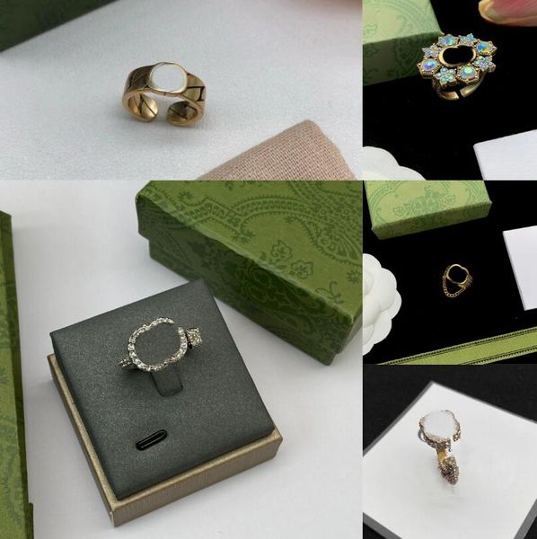 Anello aperto unisex Crystal Designer Simple designer regolabile ad anello in acciaio inossidabile in acciaio inossidabile anelli punk color oro